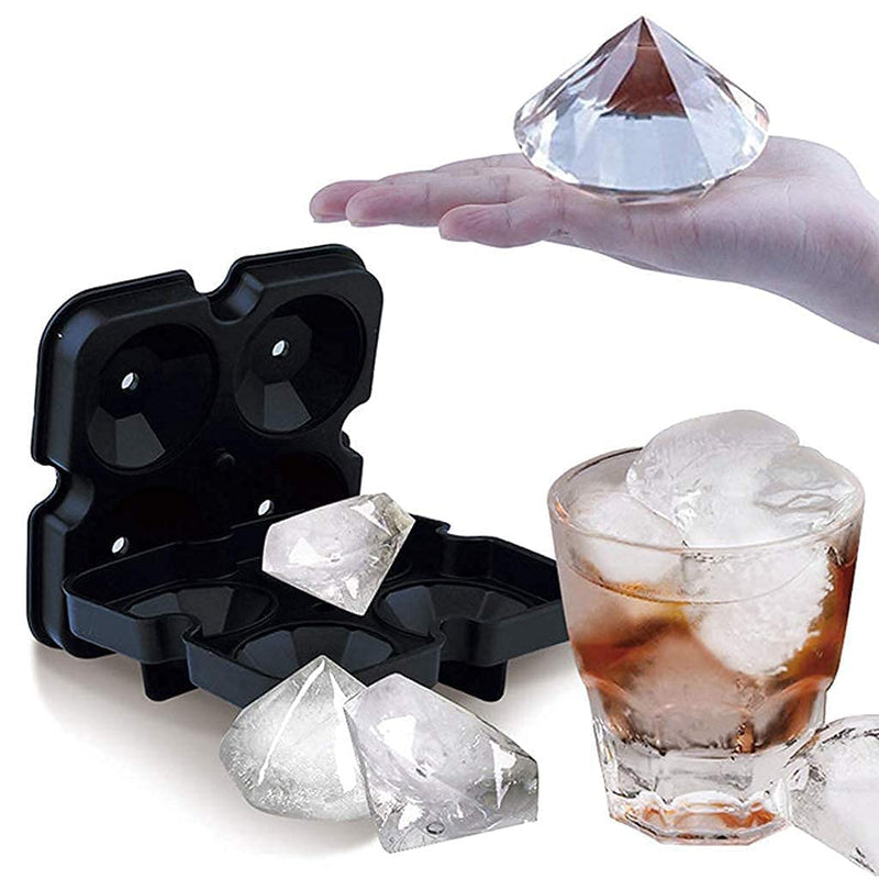 Diamond Ice Cube Mold Silicone Tray - Multicolor(Set Of 2)