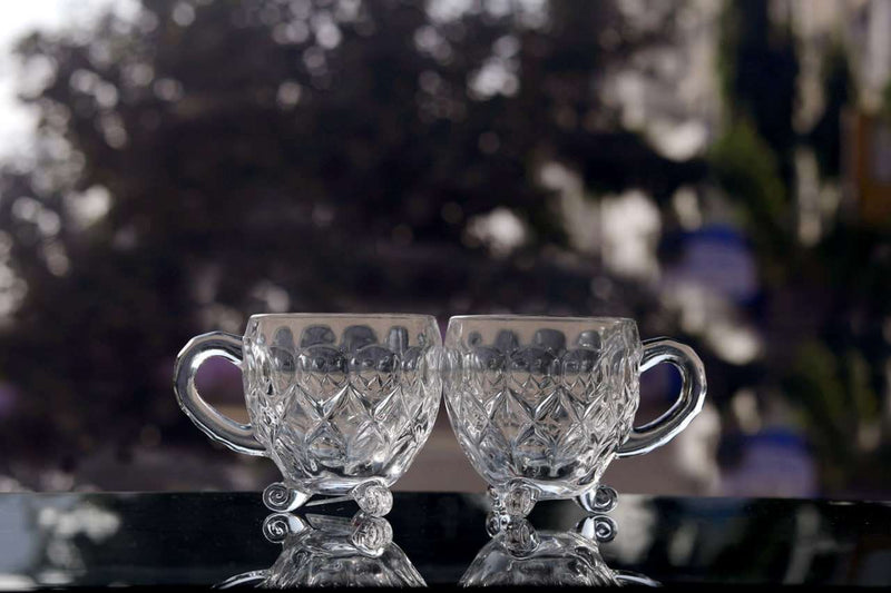 Crystal Clear Glass Tea & Coffee Cup with Leg - 180ML