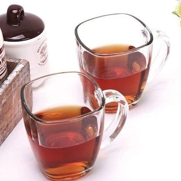 Oval Shape Crystal Glass Tea Cup - 150ML (Pack Of 6)