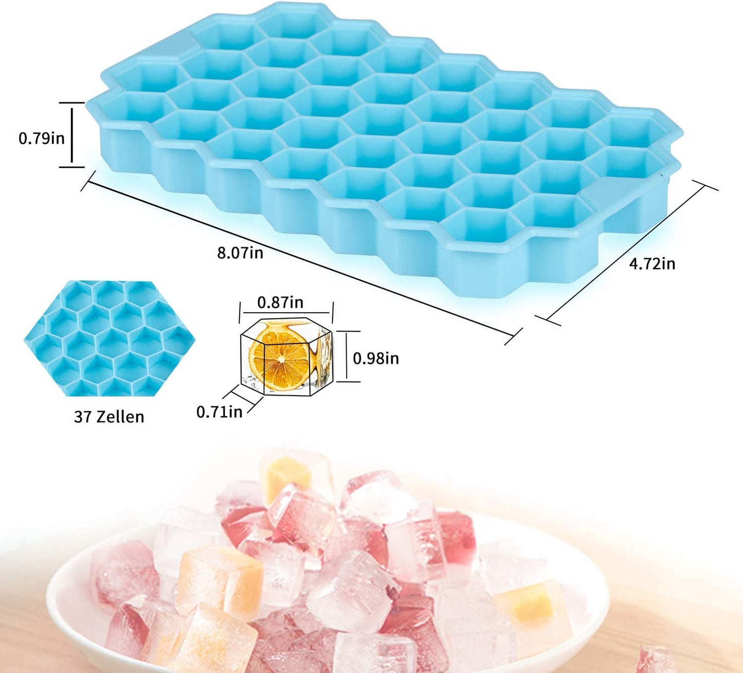 Honeycomb Ice Cube Mold - Silicone(Set Of 2)