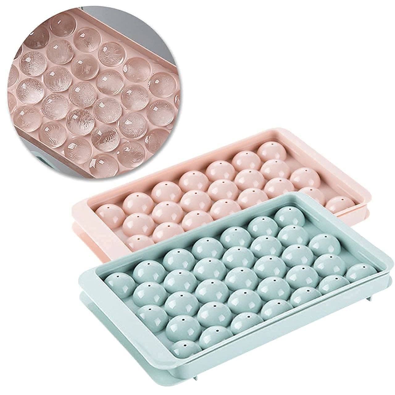 Round Ice Cube Trays, 33 Grid Mini Circle Ice Ball Mold - Multicolor, PACK OF 02