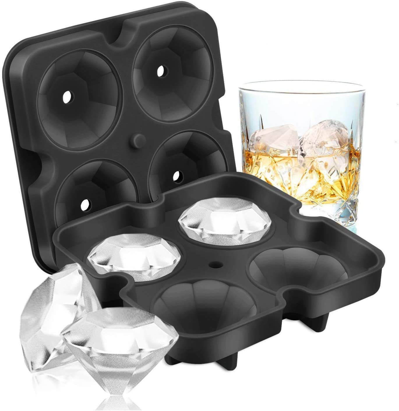 Diamond Ice Cube Mold Silicone Tray - Multicolor(Set Of 2)