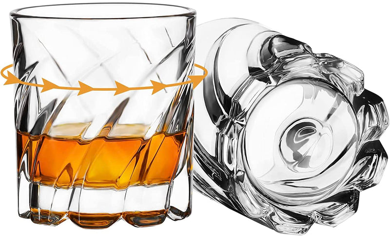 Crystal Hidden Rotating Whiskey Glass - 300 ML(Pack Of 6)