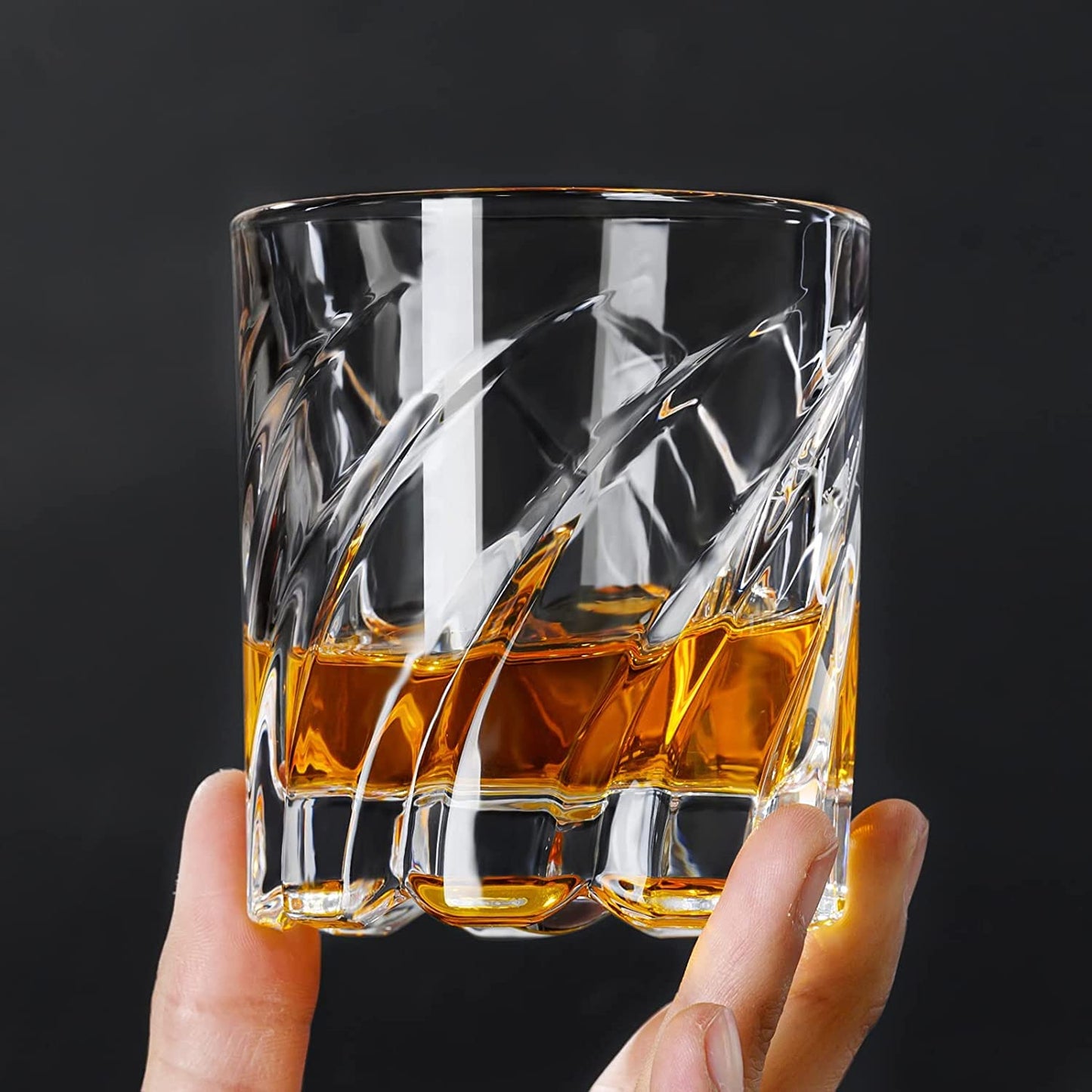 Crystal Hidden Rotating Whiskey Glass - 300 ML(Pack Of 6)