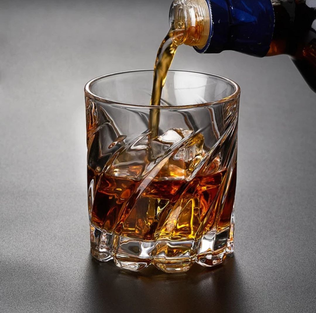 Crystal Hidden Rotating Whiskey Glass - 300 ML(Pack Of 6)
