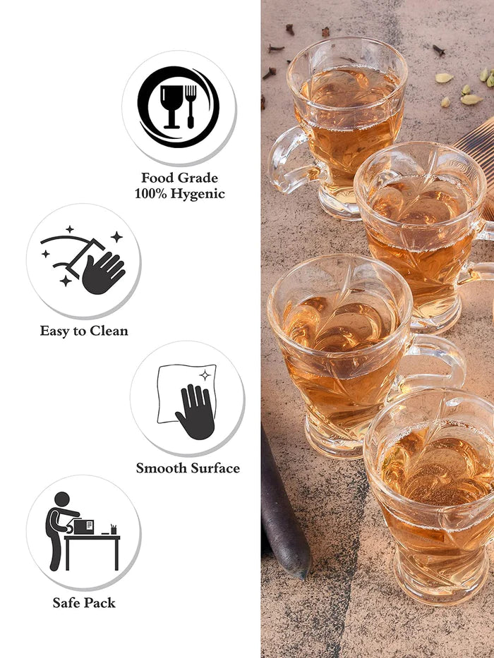 Crystal Clear Glass Mug - 300ML (Pack Of 6)