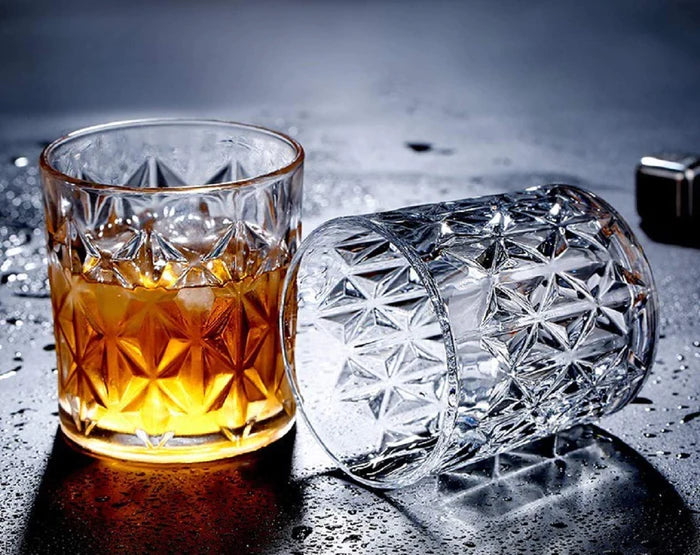 Crystal Rocks Whiskey Glasses - 320ML(Pack Of 6)