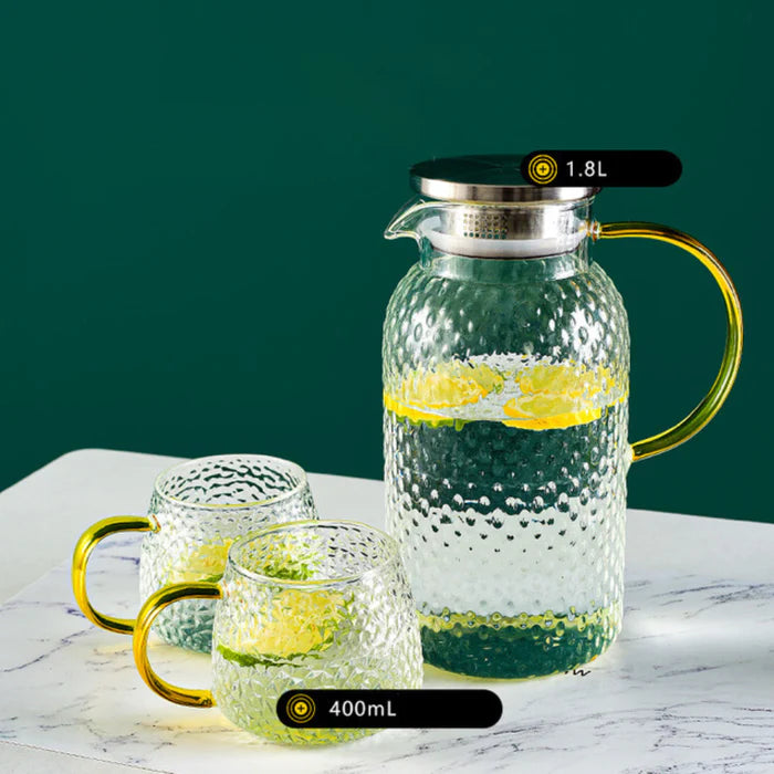 High borosilicate 1700ML glass pitcher with 400ML Cup