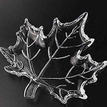 Crystal Clear Leaf Shape Plate Glass Tray (1 Pcs)