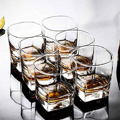 Crystal Square Whisky Glasses (250 ML)(Pack Of 6)