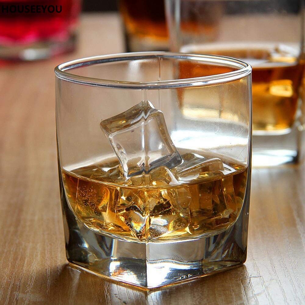 Crystal Square Whisky Glasses (250 ML)(Pack Of 6)