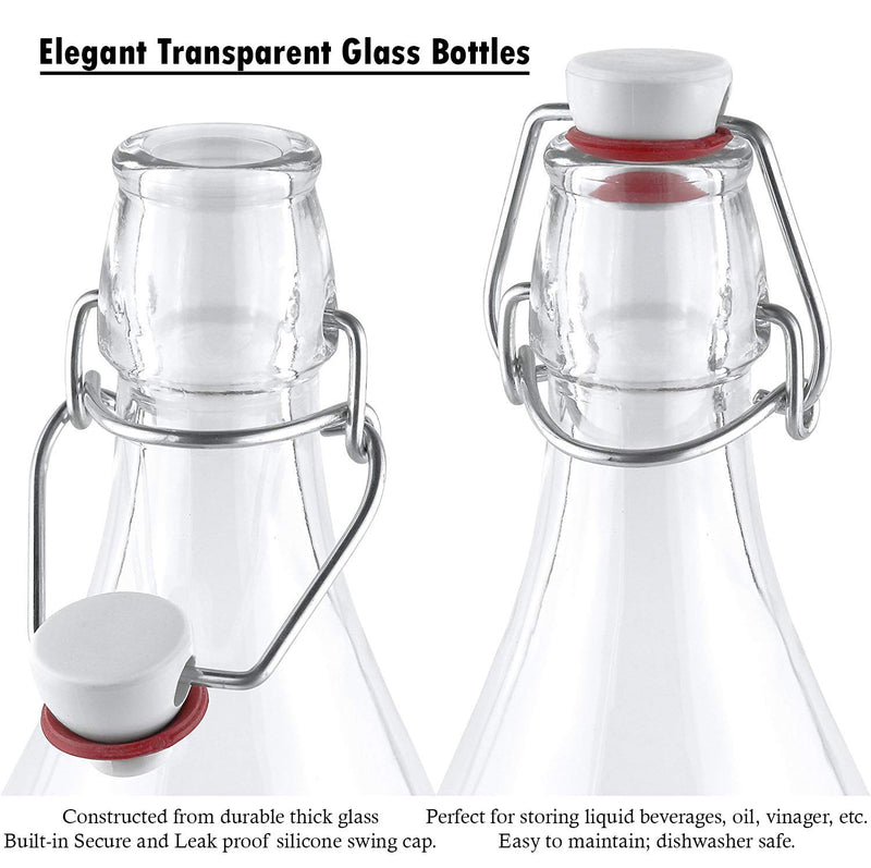 Crystal Clear Transparent Glass Water Bottle with Airtight (1000ml)