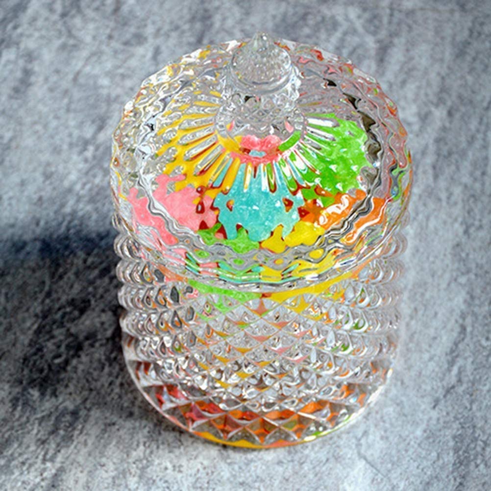 Crystal Glass jar with lid Serving Bowl  Stylish and Elegant (Pack Of 1)