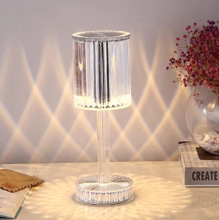 Crystal Table Lamp,  Three-Color Changing Table Lamps