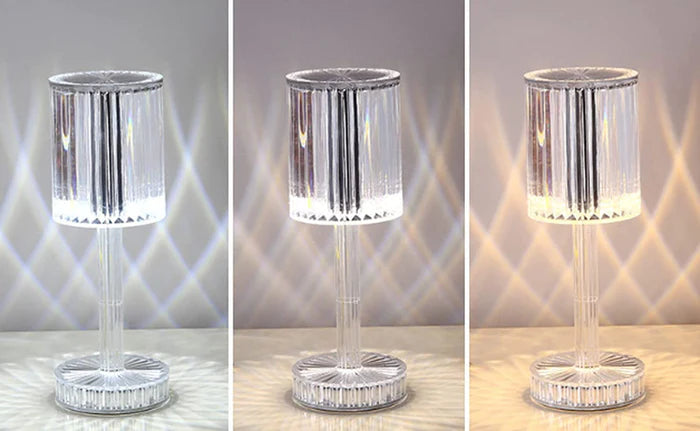Crystal Table Lamp,  Three-Color Changing Table Lamps
