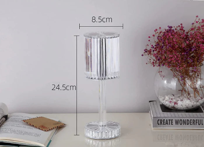 Crystal Table Lamp,  Three-Color Changing Table Lamps