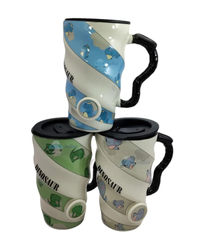 Dinosaur Ceramic Cup- Random Color : 350 ML (Pack Of 1)