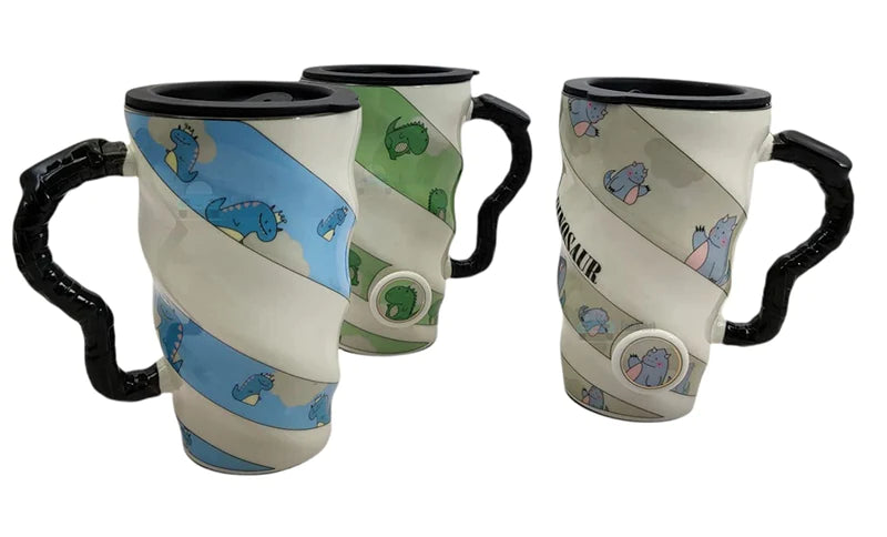 Dinosaur Ceramic Cup- Random Color : 350 ML (Pack Of 1)