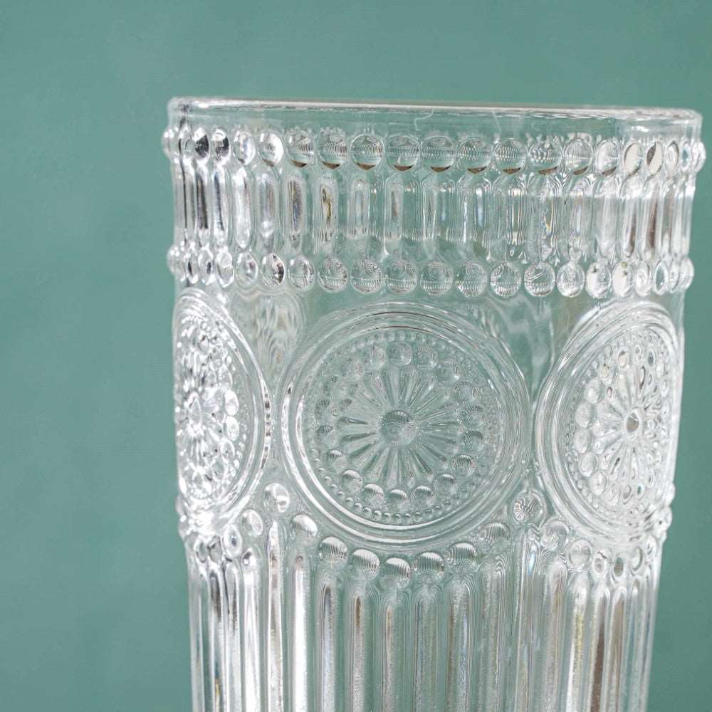 Embossed Tall Water Glass Set of 6 350ml