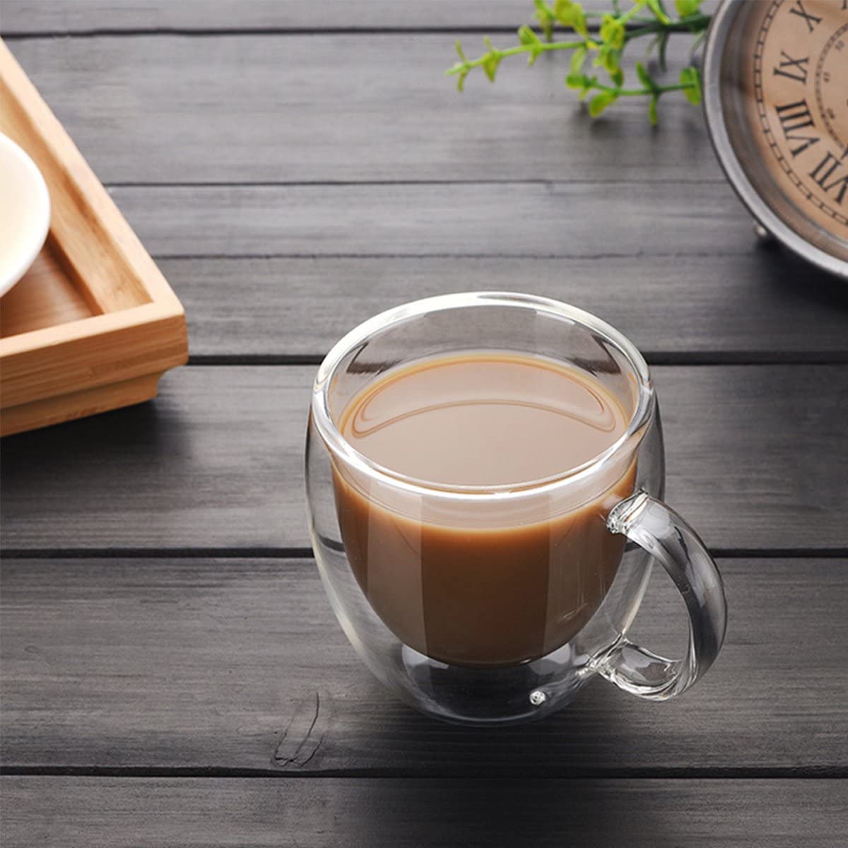 Double Layer Mug with Handle Heat (80ml) (1Pcs)