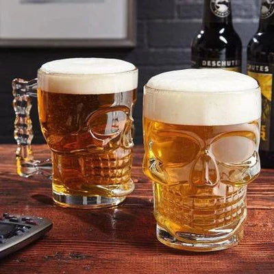 Glass Skull Beer Mug Transparent 520ml (PAck Of 6)