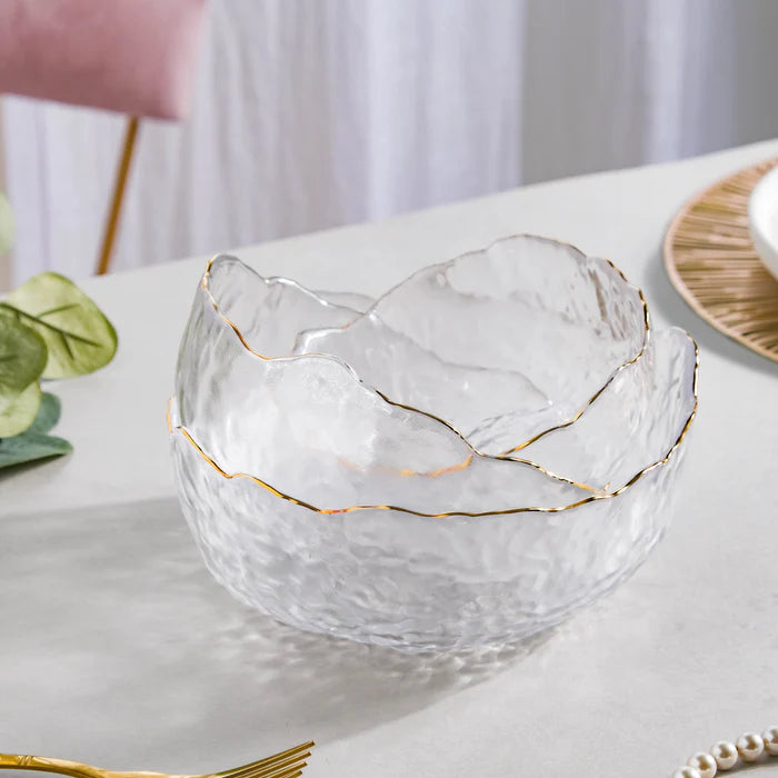 Glass Salad Bowl Irregular Shape -750 ML (1 Pcs)