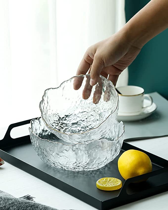 Glass Salad Bowl Irregular Shape -750 ML (1 Pcs)