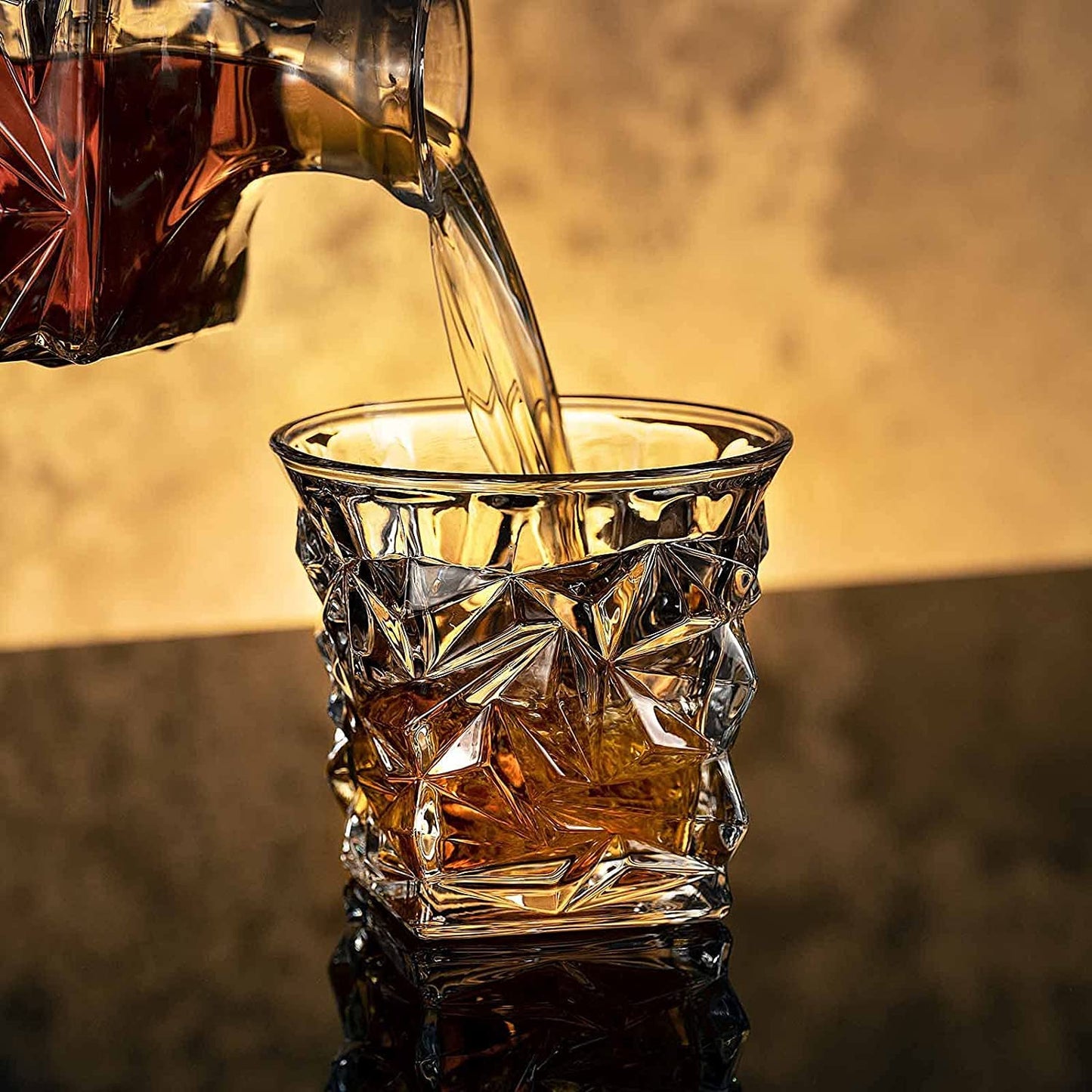 Diamond Cut Whiskey Glass 6, Decanter 1 (Pack Of 7) - 850ML