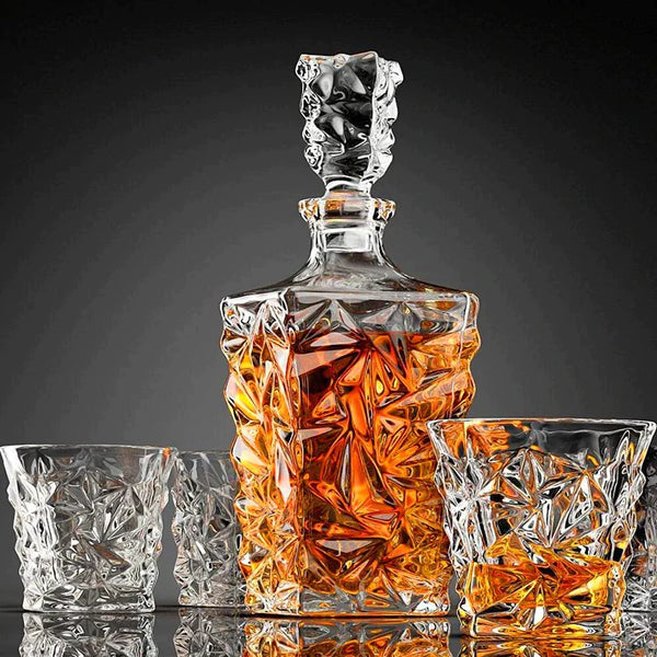 Diamond Cut Whiskey Glass 6, Decanter 1 (Pack Of 7) - 850ML