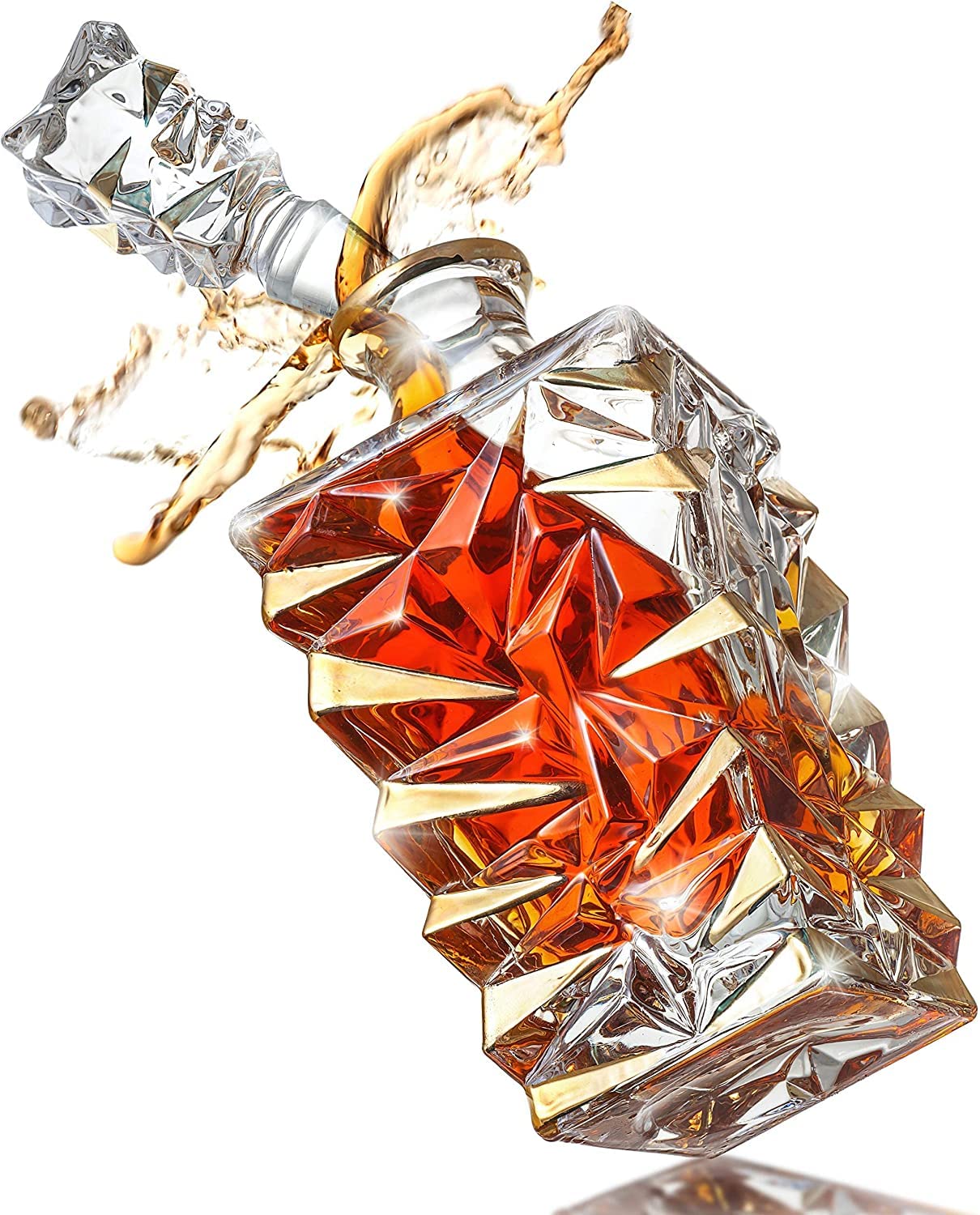 Diamond Cut Whiskey Glass 6, Decanter 1 (Pack Of 7) - 850ML