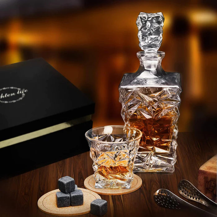 Diamond Cut Whiskey Glass 6, Decanter 1 (Pack Of 7) - 850ML