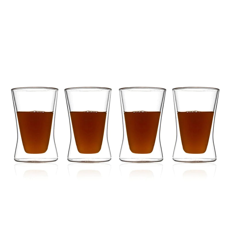 Double Wall Glass Tea Cup - 185ML (Pack Of 6)