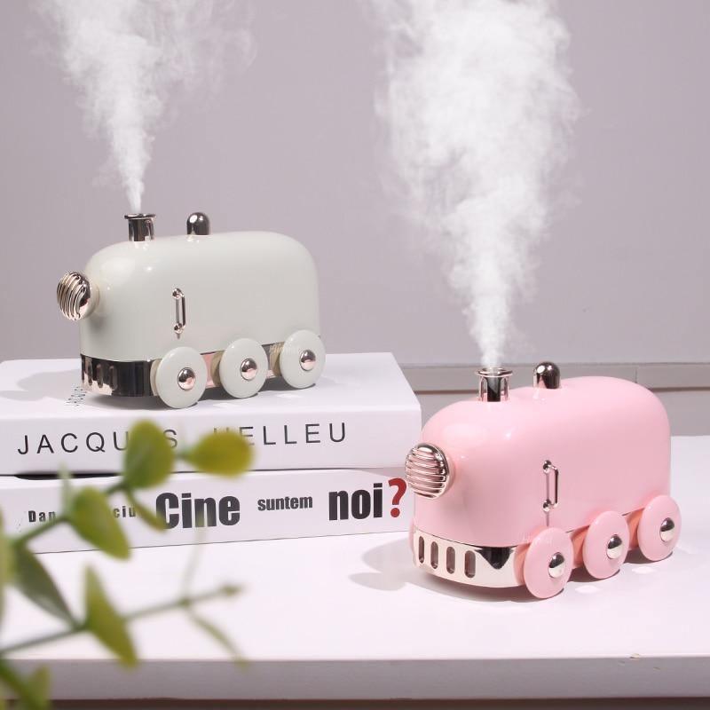 Mini Train USB Humidifier, Mini Personal Portable Small Humidifier with LED Light