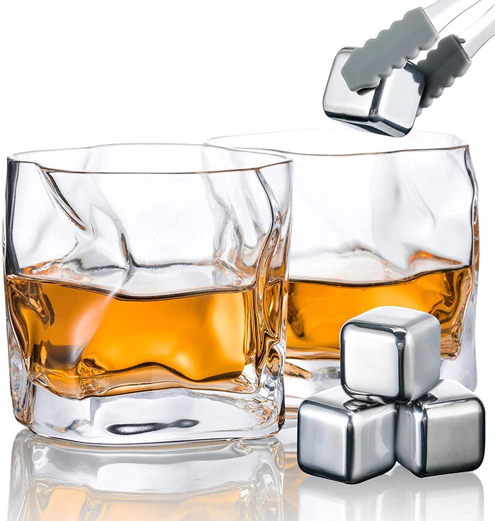 Uneven Whiskey Glasses - 300 ml(Pack Of 6)