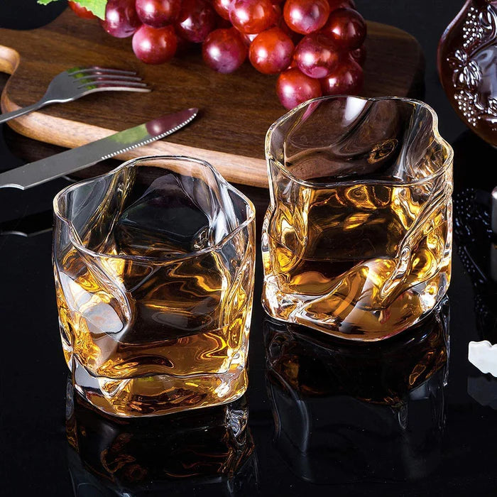 Uneven Whiskey Glasses - 300 ml(Pack Of 6)