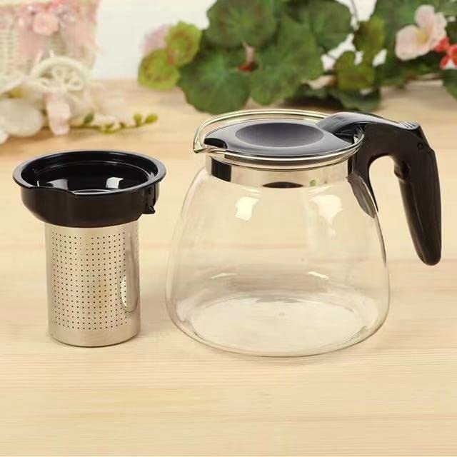 Glass Kettle With Infuser and Lid Jug - 1000ML (1Pcs)