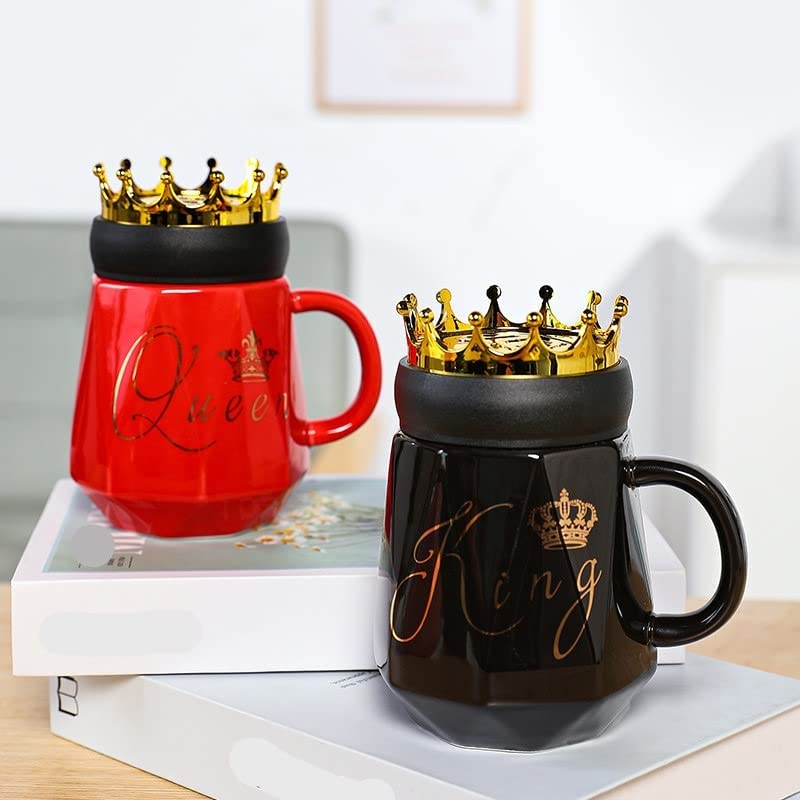 Buy King & Queen with Crowned Shape lid Theme Stylish Black/Golden