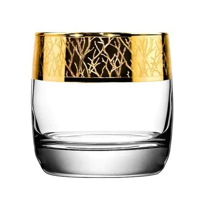 Limited Edition Gold Rim Whiskey Glass - 300ML(Pack Of 6)