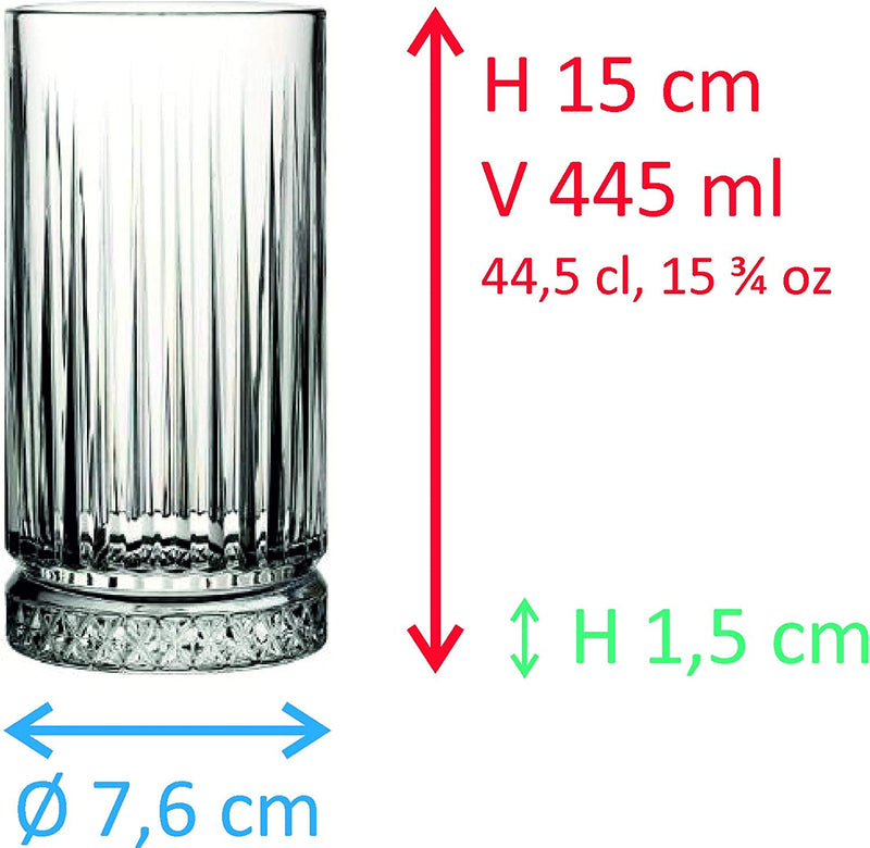 Long Drink Water Juice Glass Tumbler - 280 ML (Pack Of 6)