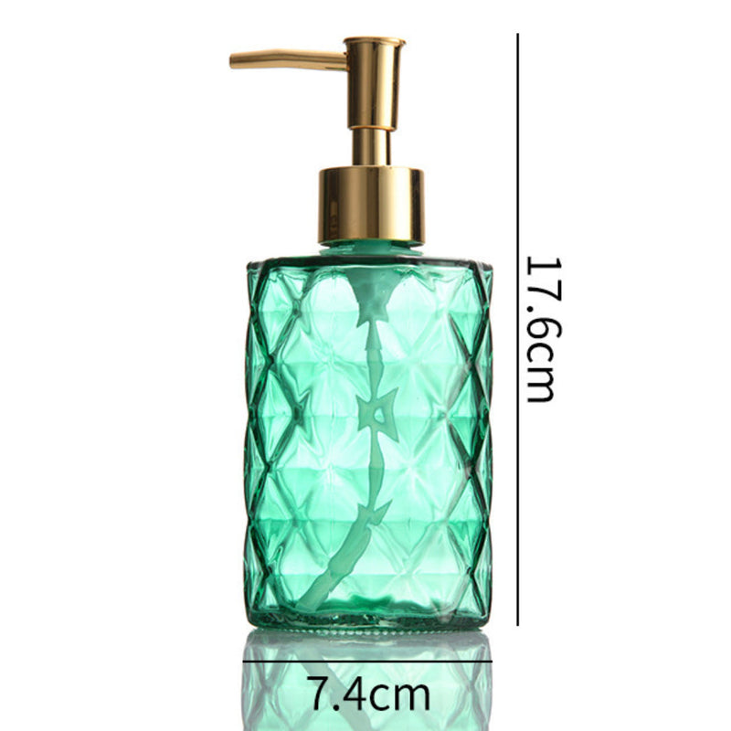 Lea Green Textured Glass Dispenser With Nozzle