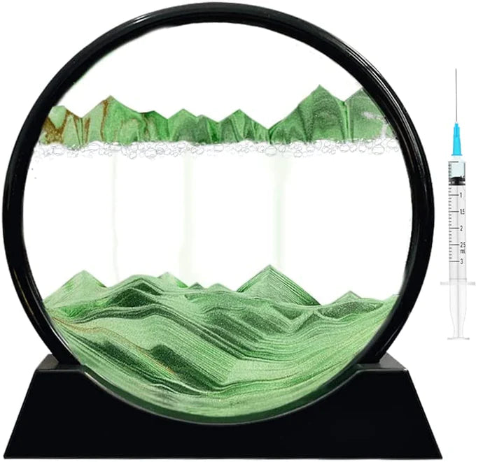 Moving Sand Art, 3D Natural Landscape showpieces for Home Décor, Antique Gifts - Green Paradise