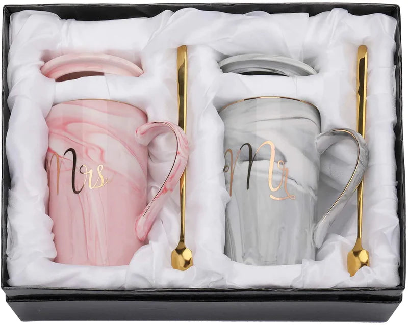Buy Mr. and Mrs. Coffee Cups Set Ceramic Mug- Gift Box Online in India –  Skyborn