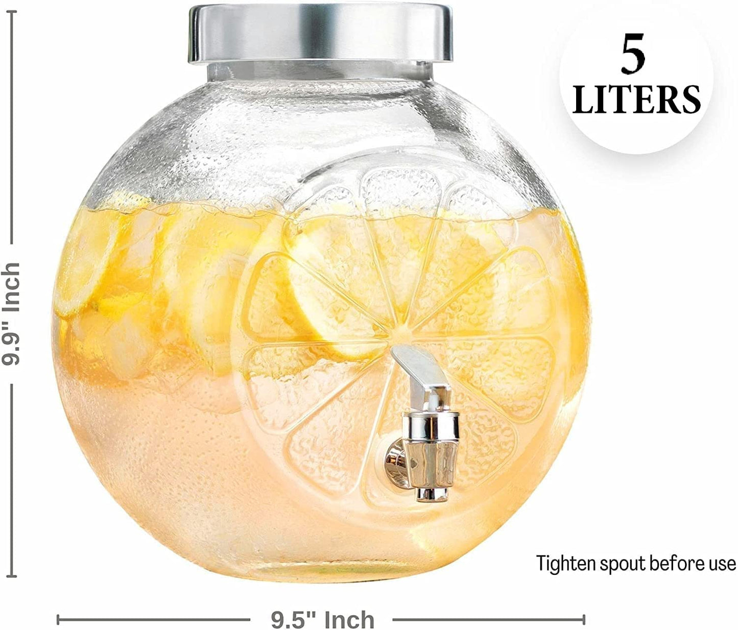 Mason Jar Glass Tank Beverage Dispenser Jar (5 Liter)