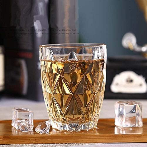 Crystal Checks Whiskey Glass 300ML(Pack Of 6)