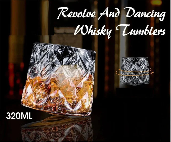 SPINNING CRYSTAL WHISKEY GLASSES - 170ML(Pack Of 6)