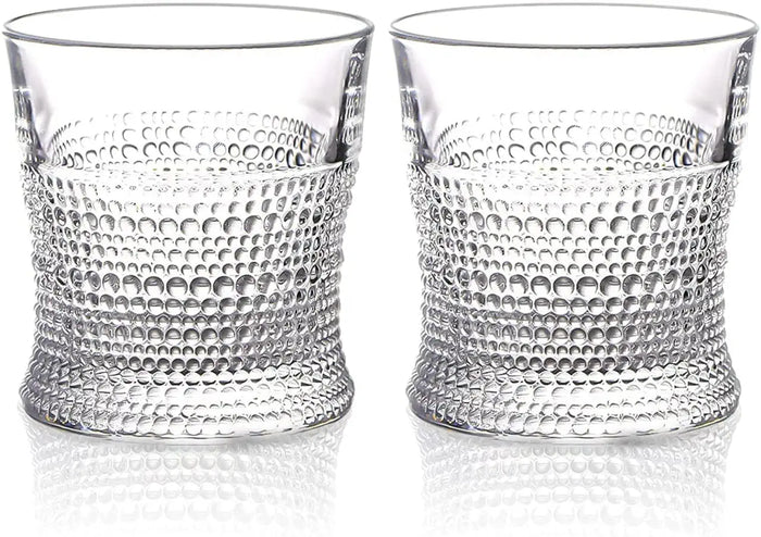 Crystal Dot Whisky Glass - 325 ML(Pack Of 6)