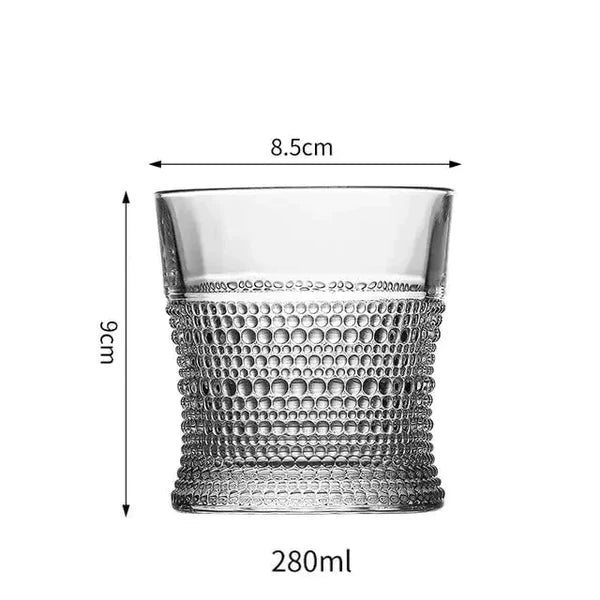 Crystal Dot Whisky Glass - 325 ML(Pack Of 6)