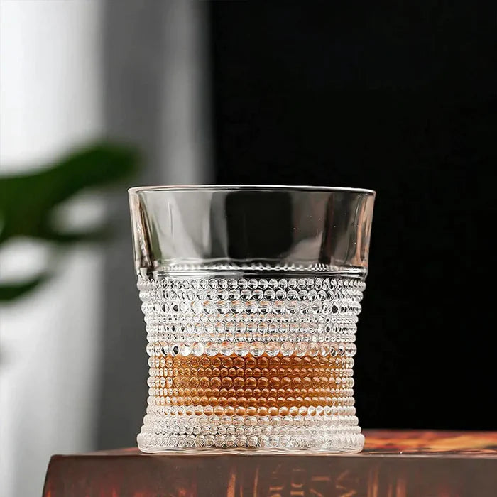 Crystal Dot Whisky Glass - 325 ML(Pack Of 6)