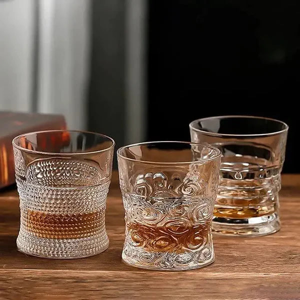 Crystal Dot Whisky Glass - 325 ML(Pack Of 6)