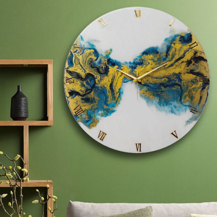 Ticking Thunder Resin Clock (Blue)